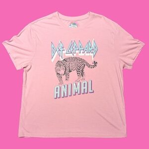 Def Leppard Pink T-Shirt Size XL for Women